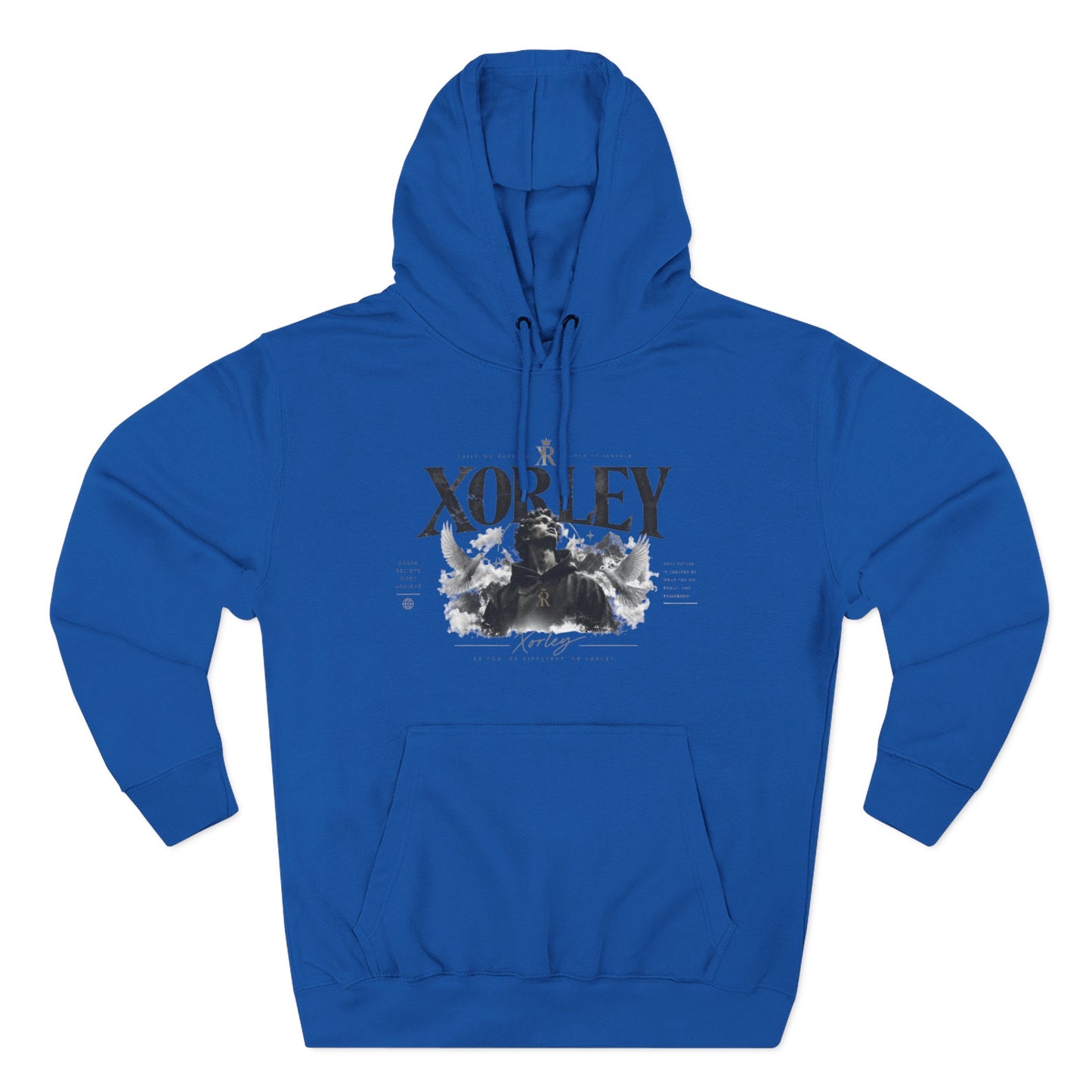 XORLEY Black Ink Smoke Hoodie — Graphic Pullover Fleece Sweatshirt