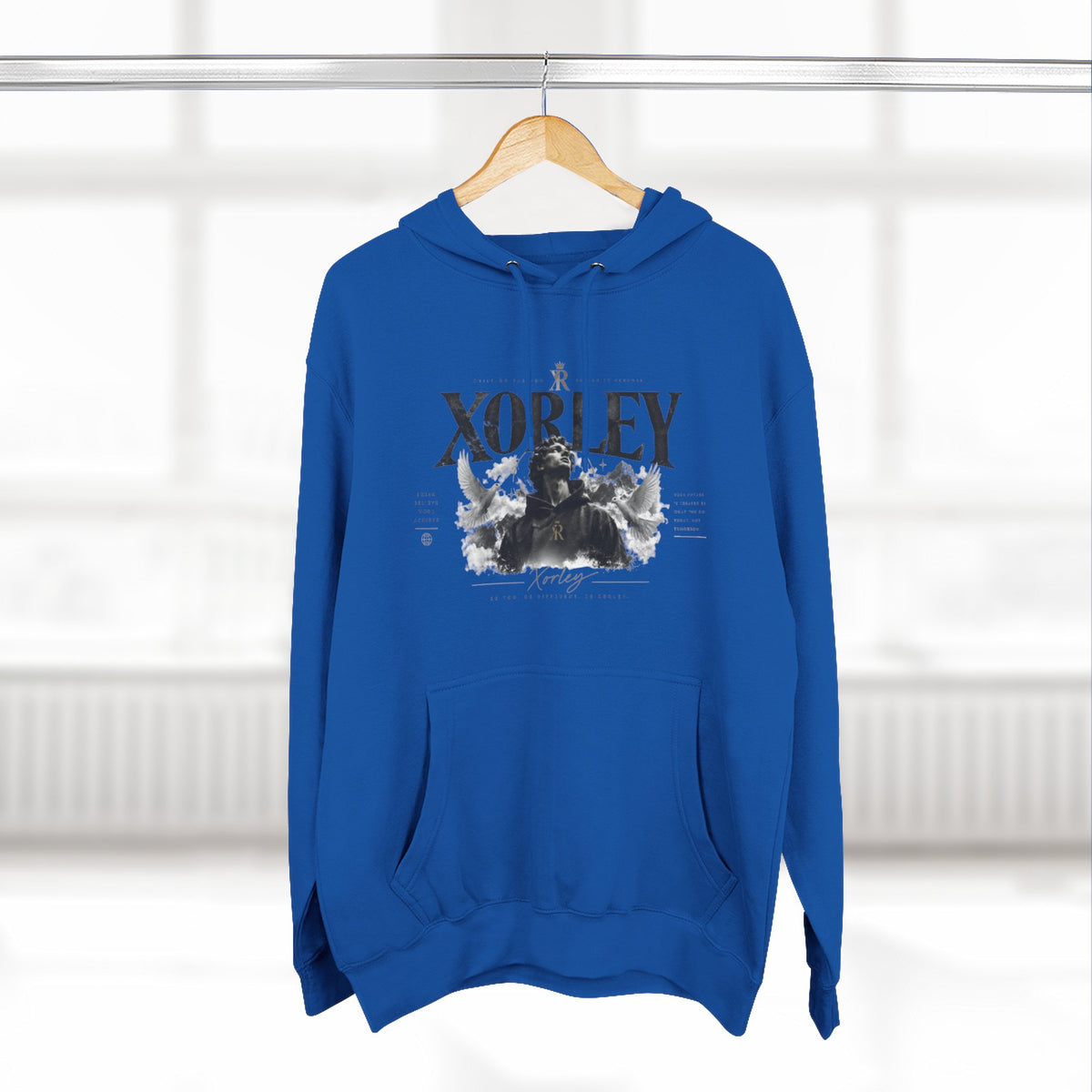 XORLEY Black Ink Smoke Hoodie — Graphic Pullover Fleece Sweatshirt