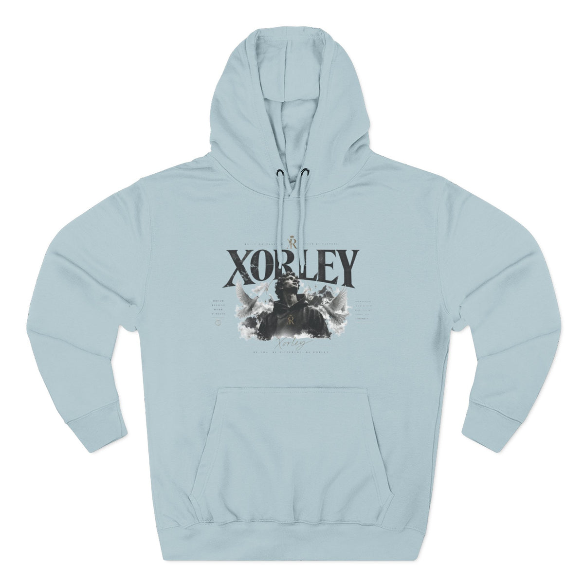 XORLEY Black Ink Smoke Hoodie — Graphic Pullover Fleece Sweatshirt
