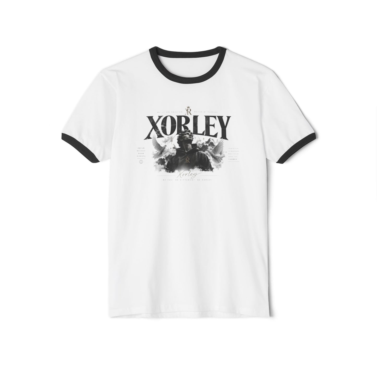 Xorley Vintage Ringer T‑Shirt — Gothic Skull Art Band Tee