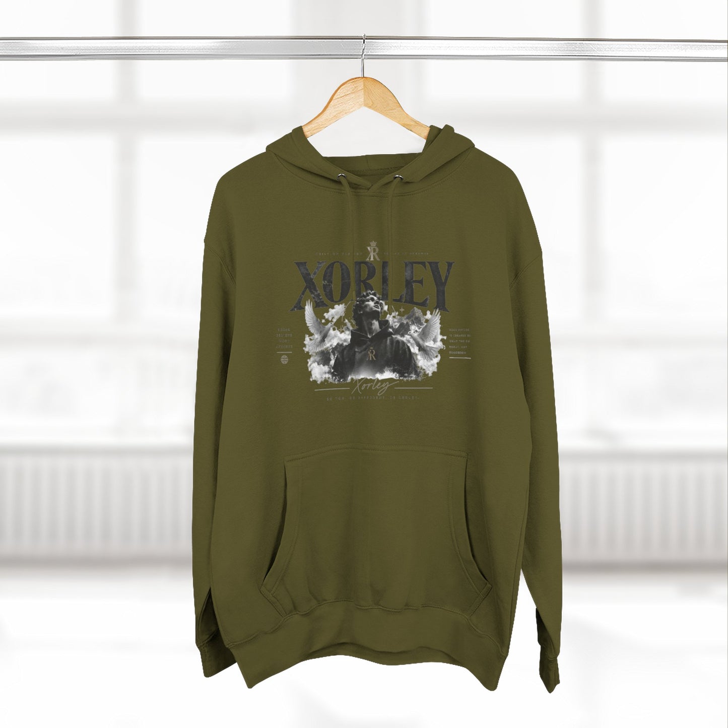 XORLEY Black Ink Smoke Hoodie — Graphic Pullover Fleece Sweatshirt