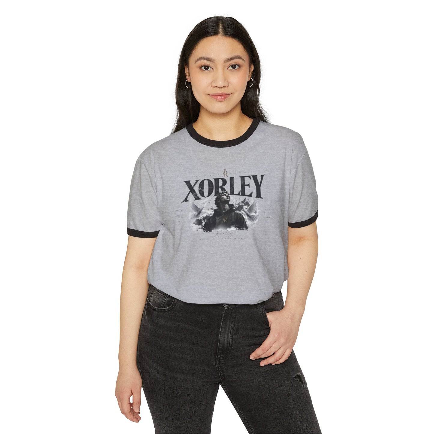 Xorley Vintage Ringer T‑Shirt — Gothic Skull Art Band Tee