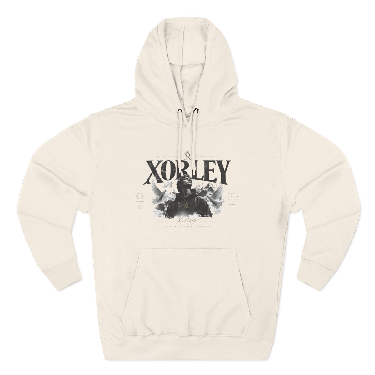 XORLEY Black Ink Smoke Hoodie — Graphic Pullover Fleece Sweatshirt