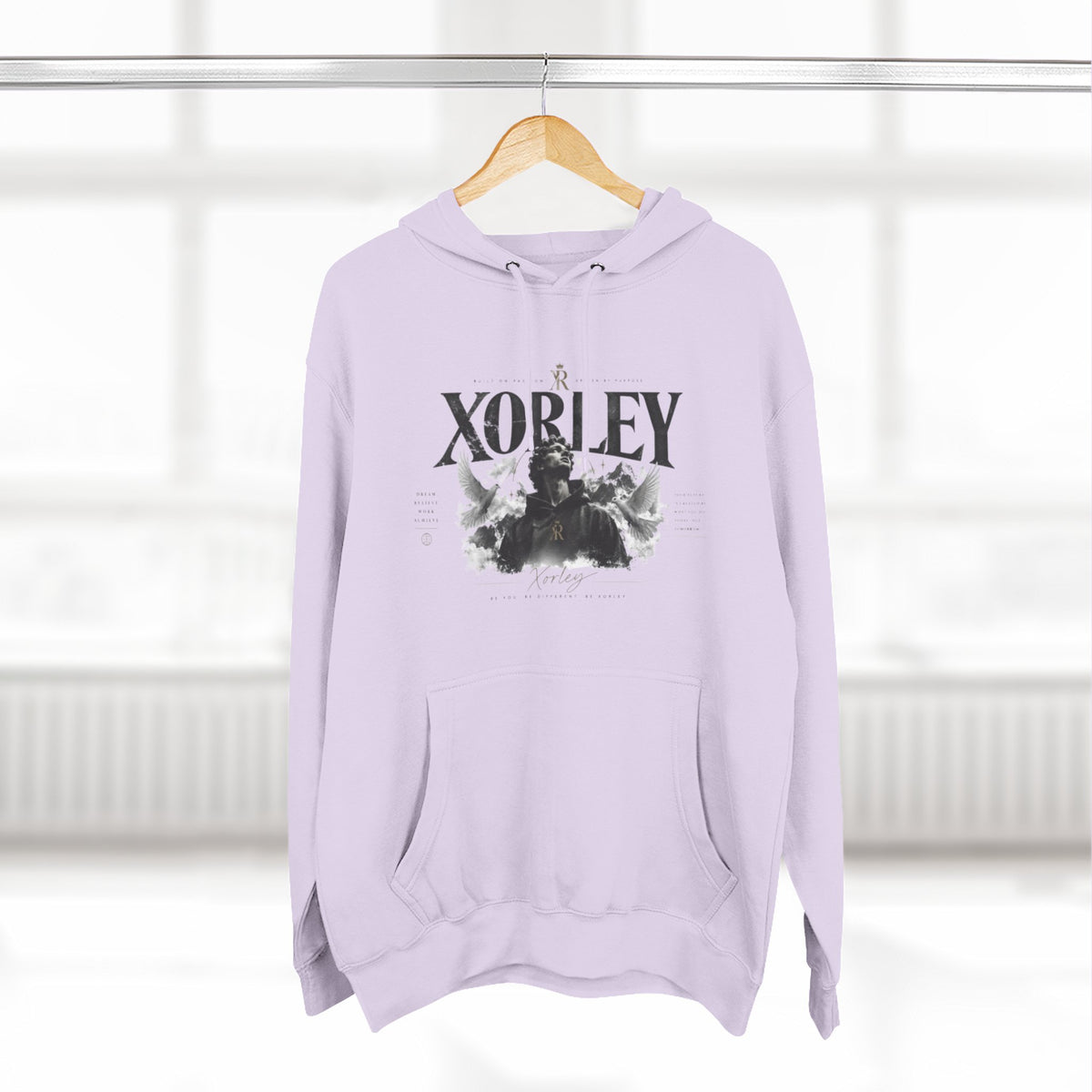 XORLEY Black Ink Smoke Hoodie — Graphic Pullover Fleece Sweatshirt