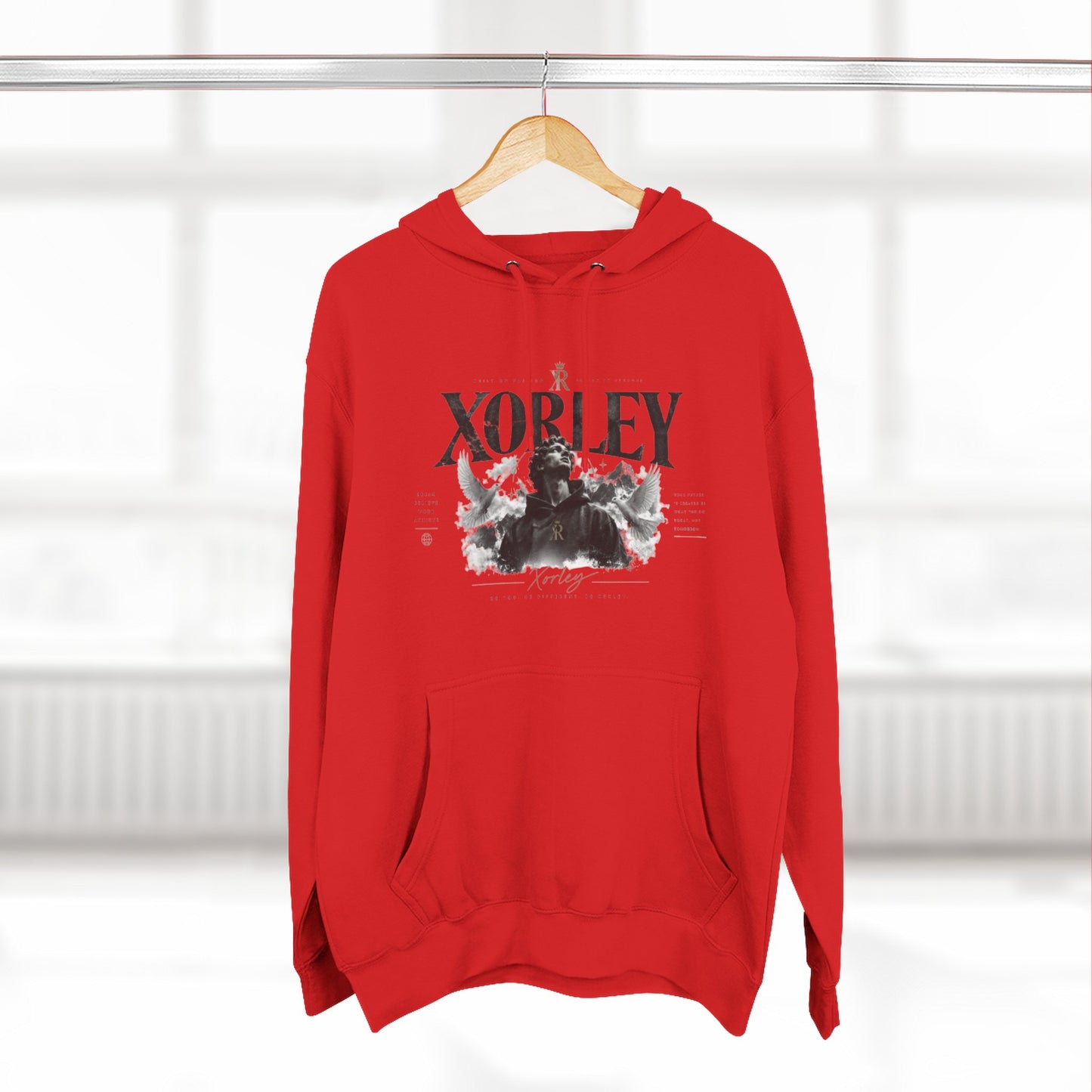 XORLEY Black Ink Smoke Hoodie — Graphic Pullover Fleece Sweatshirt