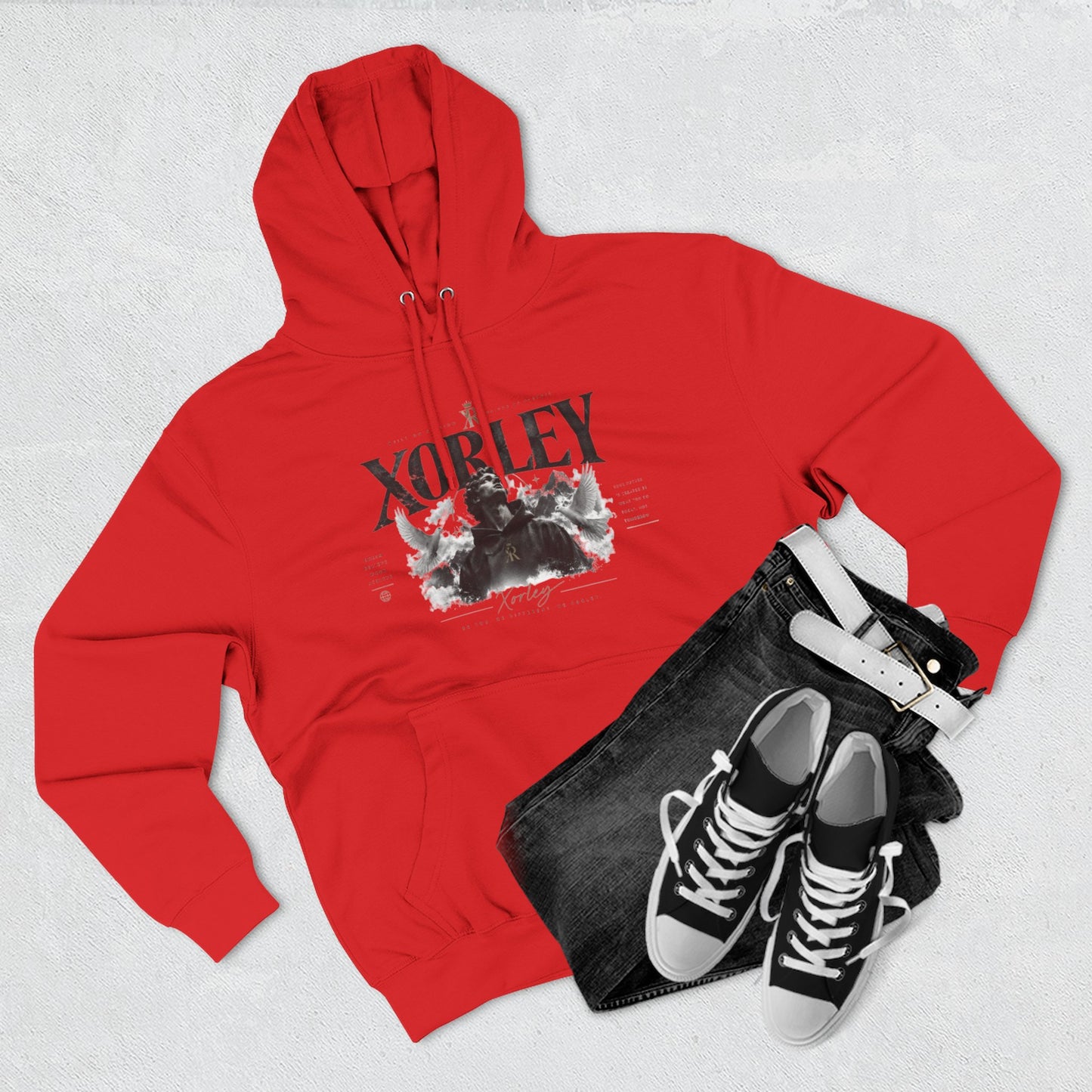 XORLEY Black Ink Smoke Hoodie — Graphic Pullover Fleece Sweatshirt