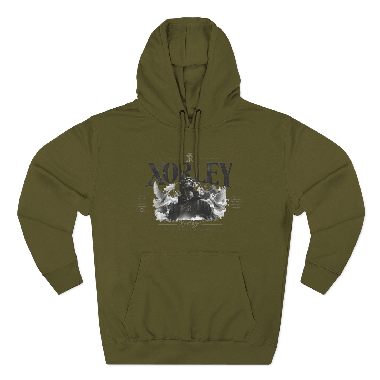 XORLEY Black Ink Smoke Hoodie — Graphic Pullover Fleece Sweatshirt