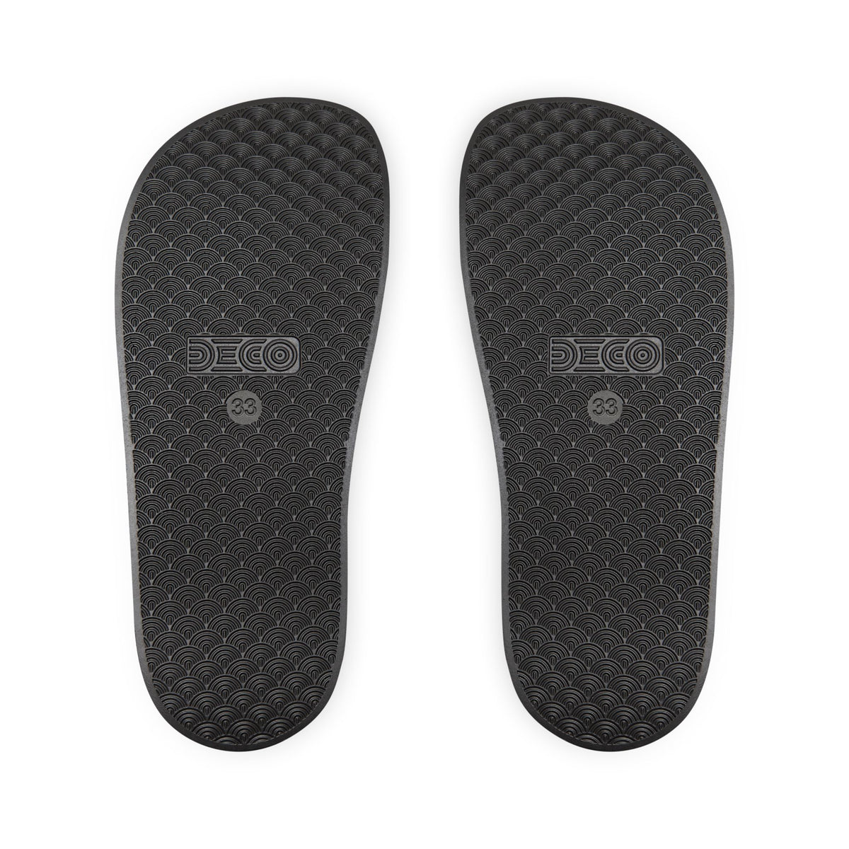 Youth Slide Sandals - White Removable-Strap Slides with Gold Monogram