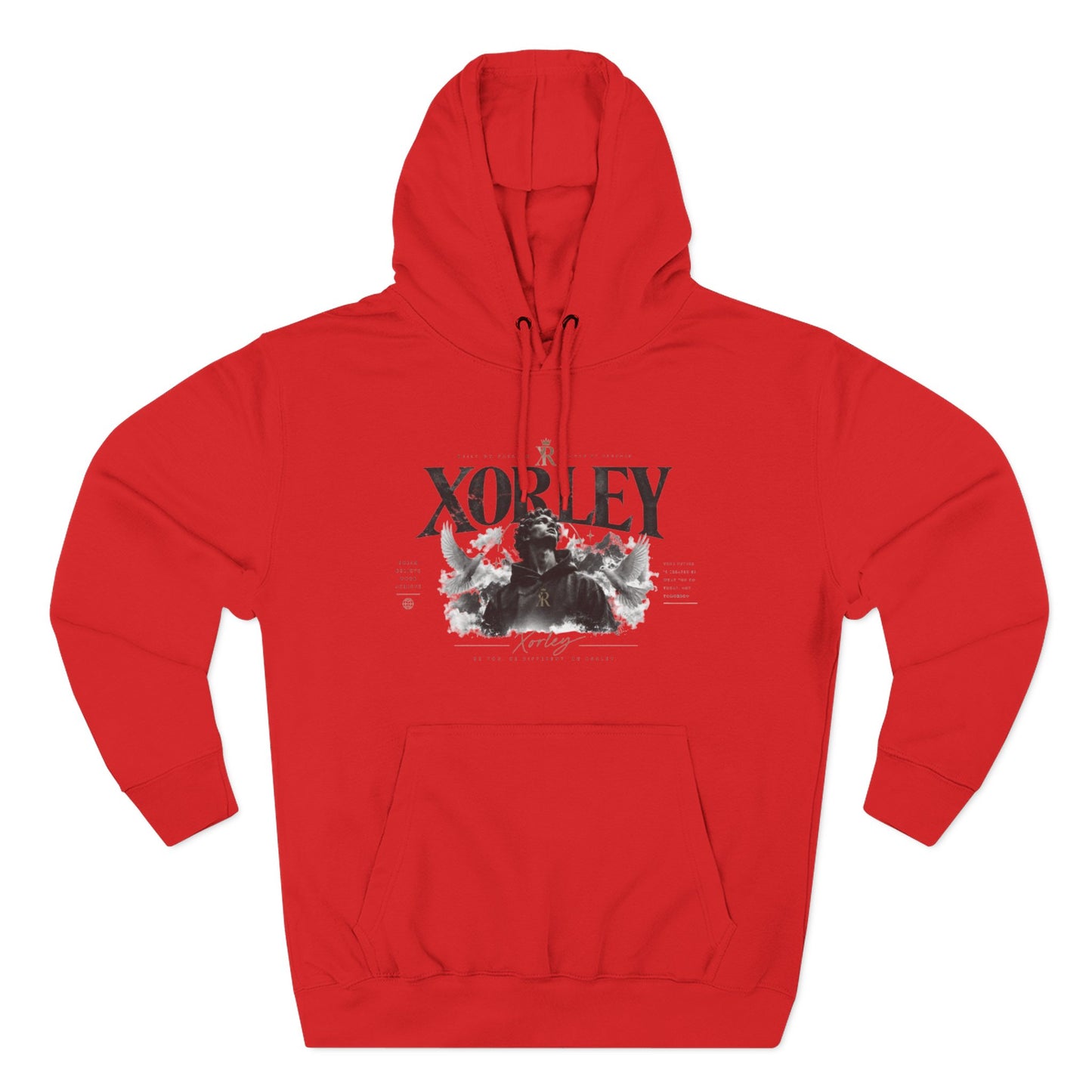 XORLEY Black Ink Smoke Hoodie — Graphic Pullover Fleece Sweatshirt