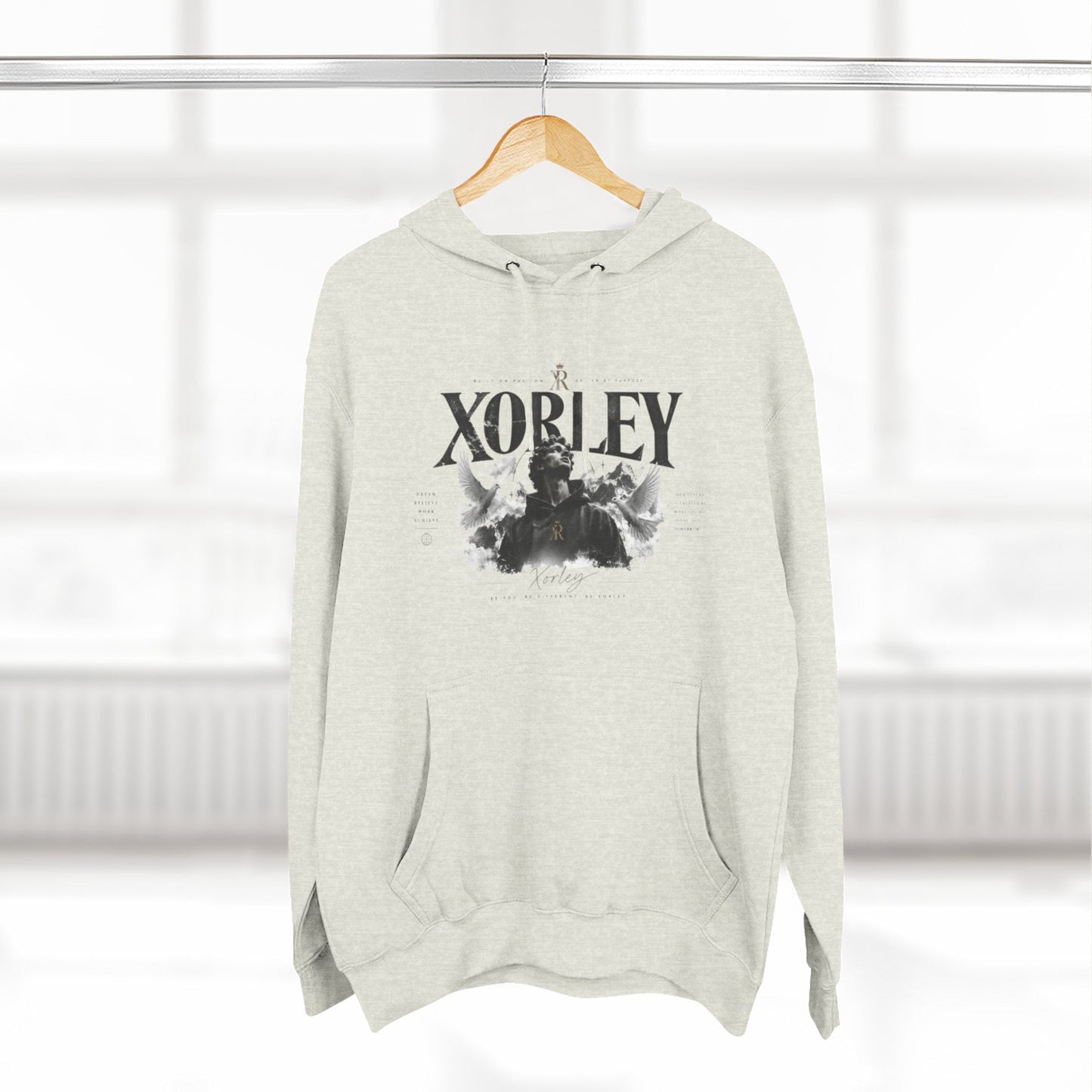 XORLEY Black Ink Smoke Hoodie — Graphic Pullover Fleece Sweatshirt