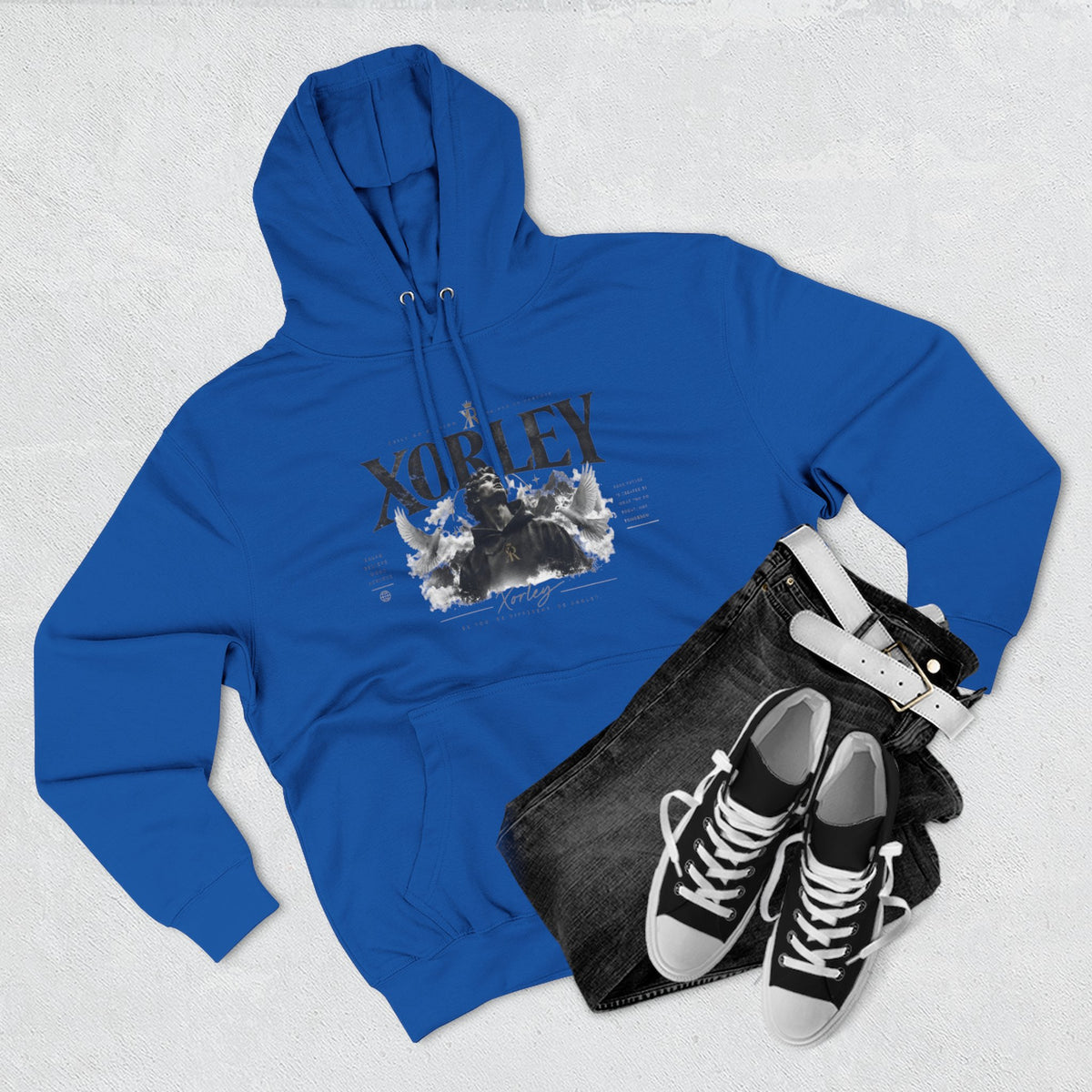 XORLEY Black Ink Smoke Hoodie — Graphic Pullover Fleece Sweatshirt