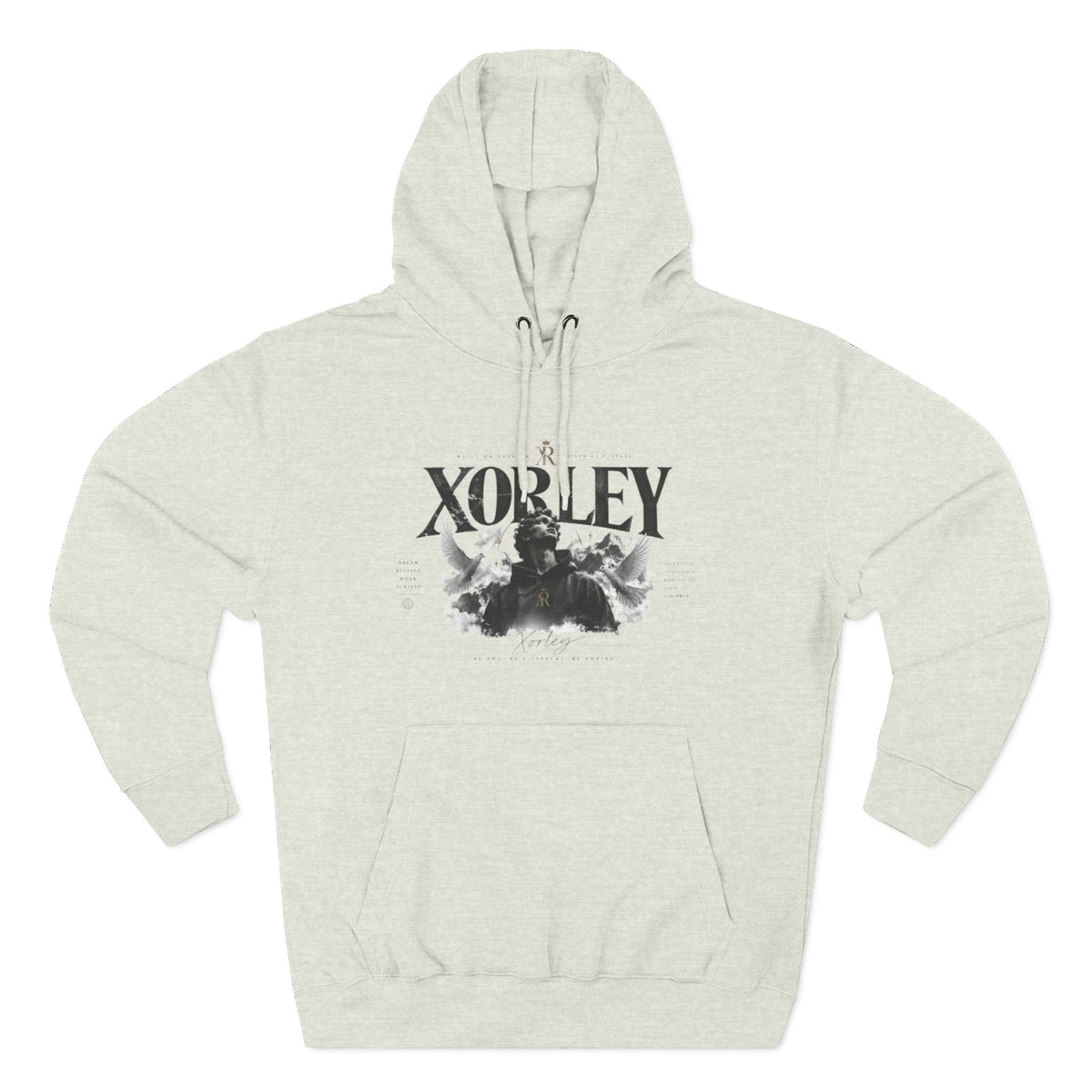 XORLEY Black Ink Smoke Hoodie — Graphic Pullover Fleece Sweatshirt