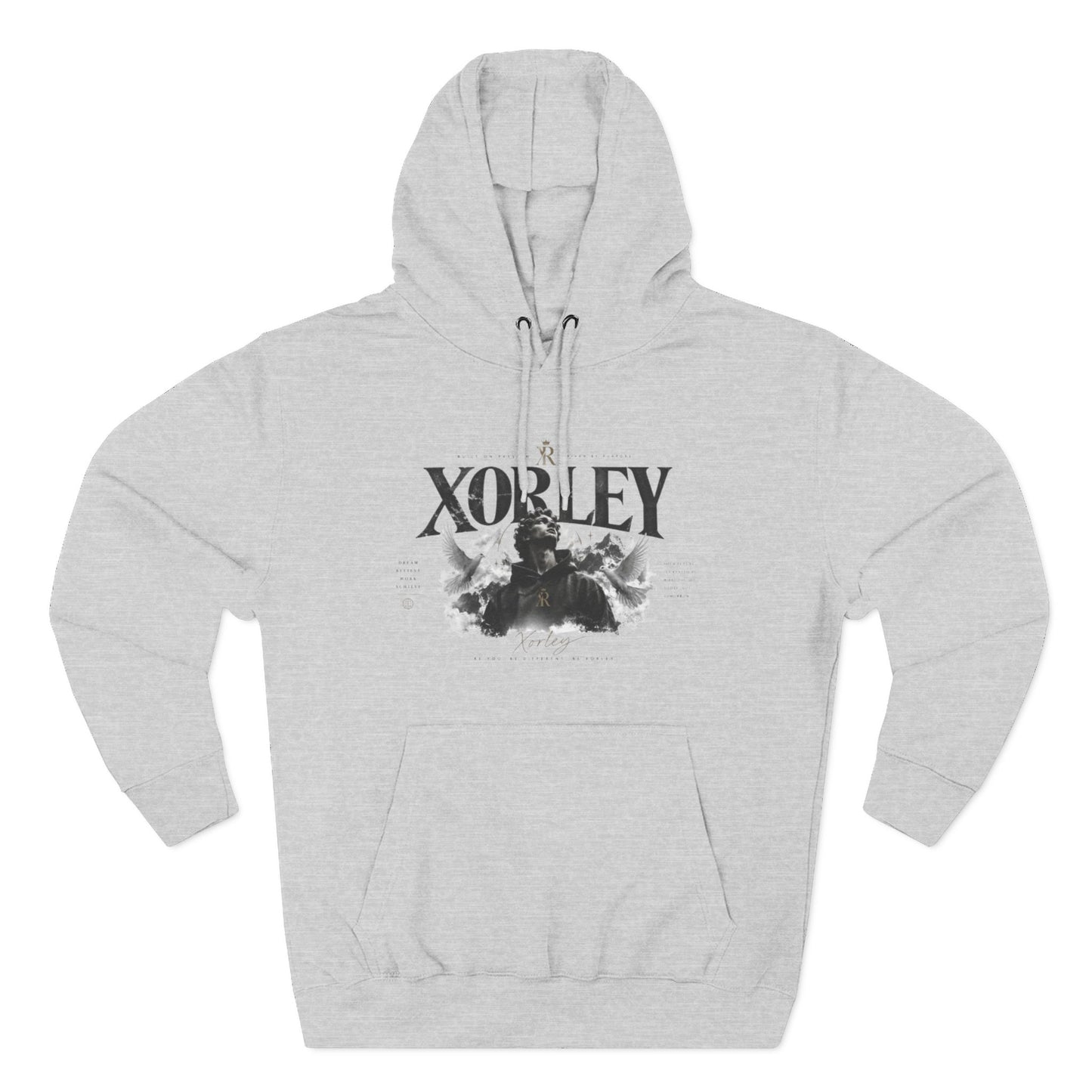 XORLEY Black Ink Smoke Hoodie — Graphic Pullover Fleece Sweatshirt