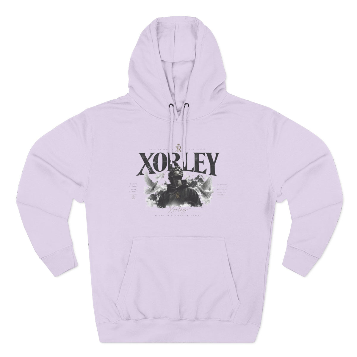 XORLEY Black Ink Smoke Hoodie — Graphic Pullover Fleece Sweatshirt
