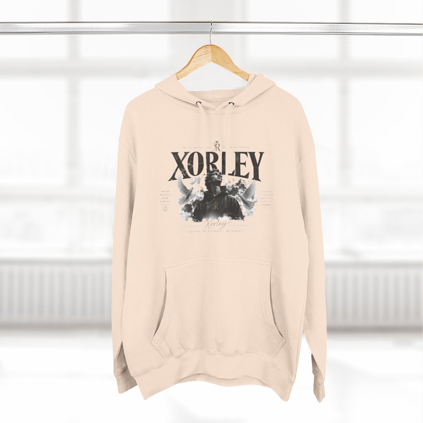 XORLEY Black Ink Smoke Hoodie — Graphic Pullover Fleece Sweatshirt