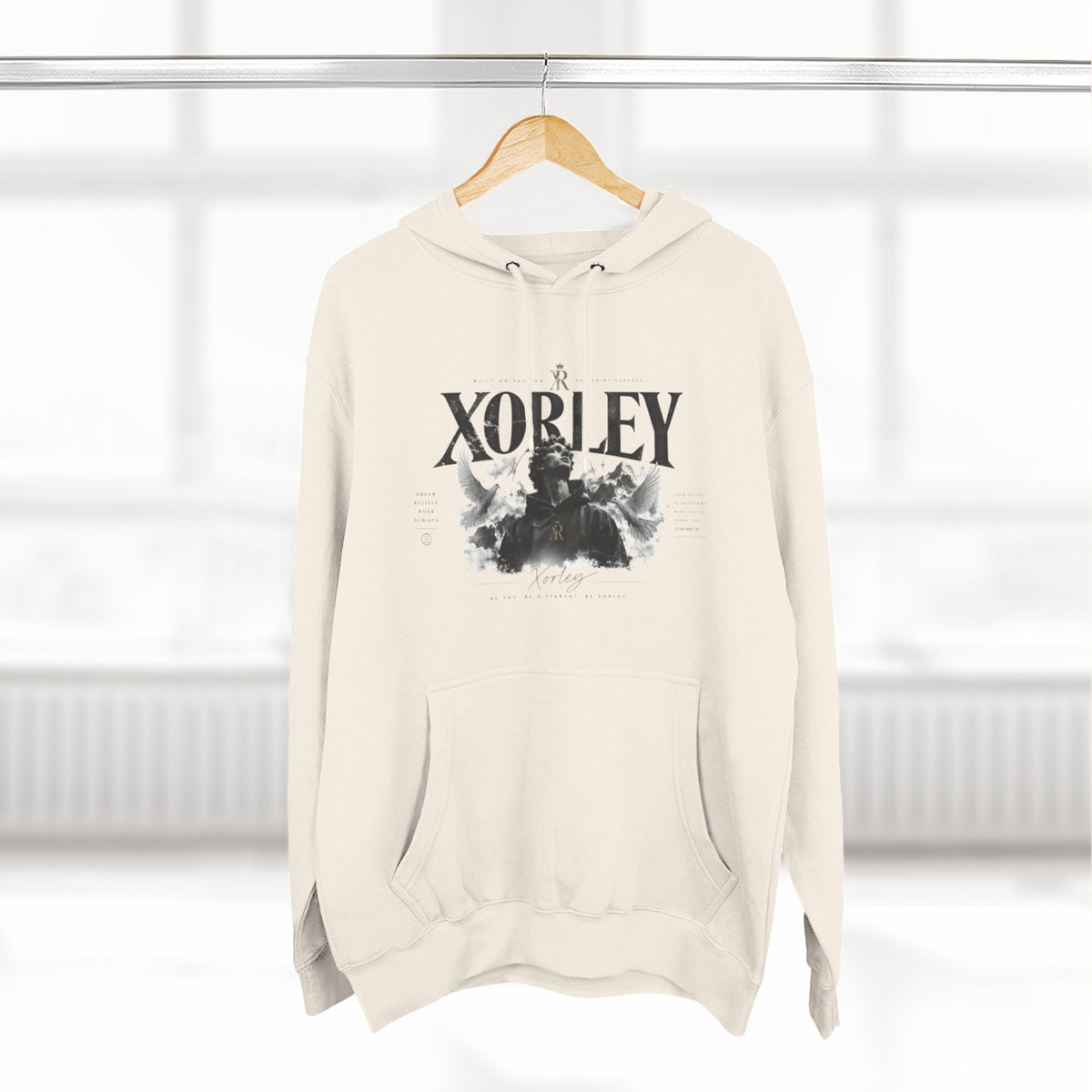XORLEY Black Ink Smoke Hoodie — Graphic Pullover Fleece Sweatshirt