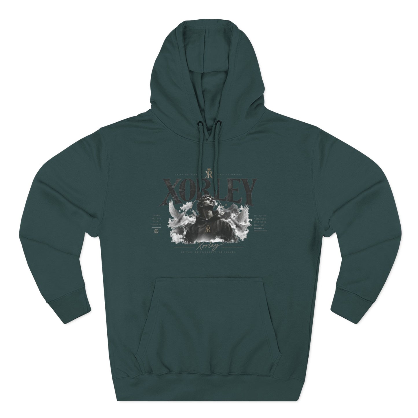 XORLEY Black Ink Smoke Hoodie — Graphic Pullover Fleece Sweatshirt