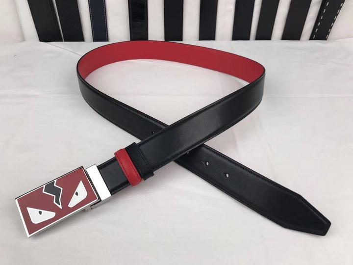 Fendi Monster Leather Belt – Black & Red