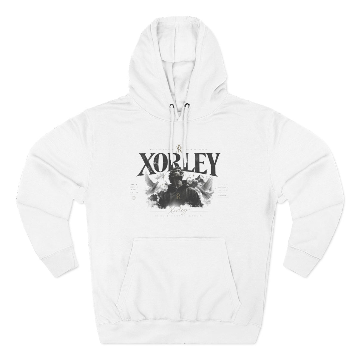 XORLEY Black Ink Smoke Hoodie — Graphic Pullover Fleece Sweatshirt