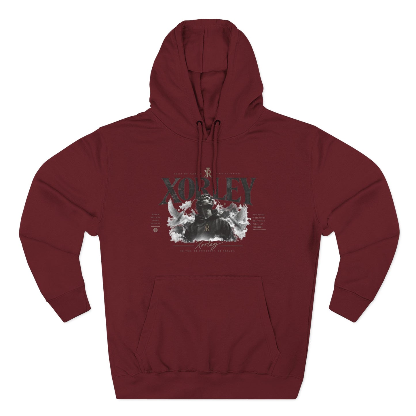 XORLEY Black Ink Smoke Hoodie — Graphic Pullover Fleece Sweatshirt