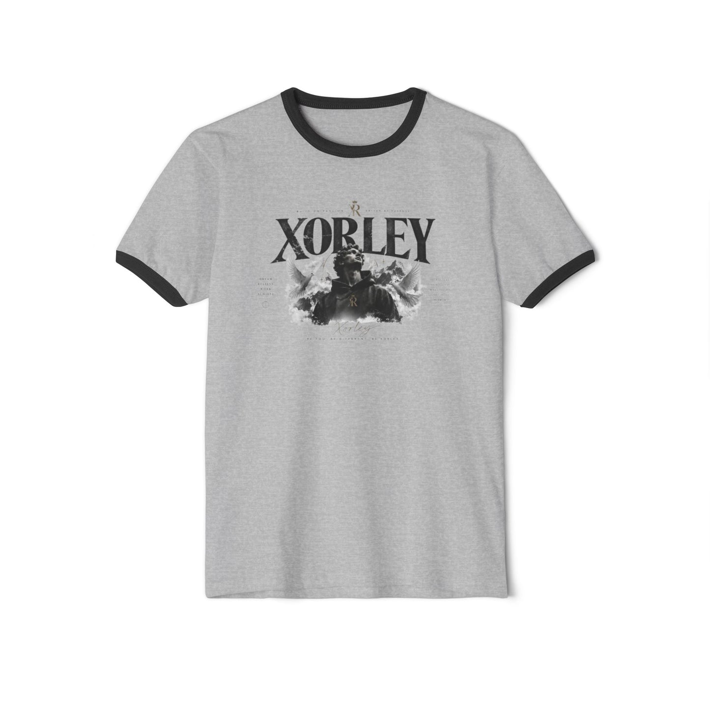 Xorley Vintage Ringer T‑Shirt — Gothic Skull Art Band Tee