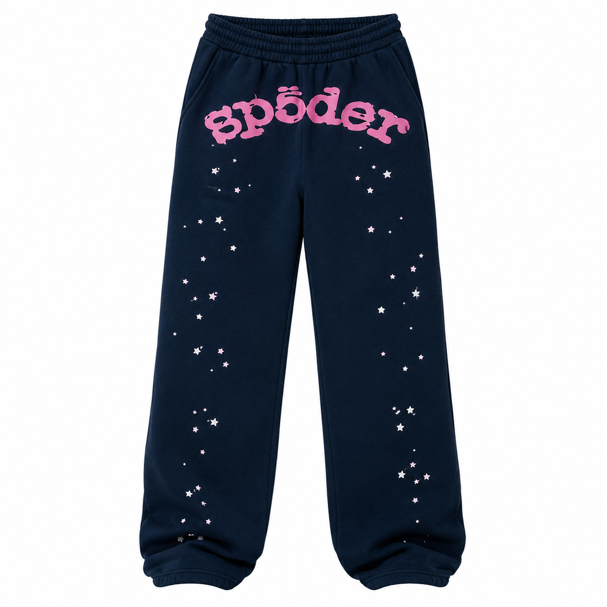 Sp5der Graphic Hoodie & Sweatpants Set – Navy Blue