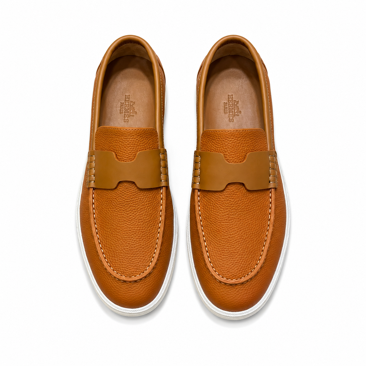 Hermès Leather Slip-On Loafers – Brown