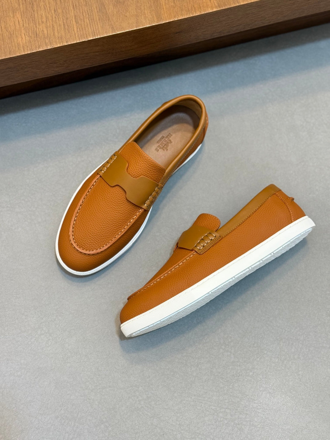 Hermès Leather Slip-On Loafers – Brown