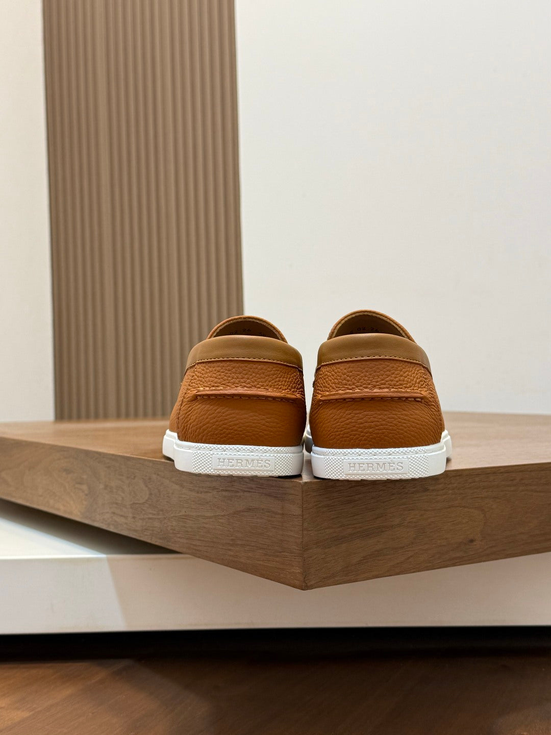 Hermès Leather Slip-On Loafers – Brown